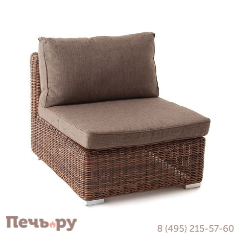 "Лунго" модуль диванный прямой с подушками, цвет коричневый фото 3