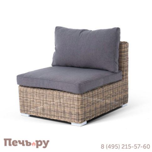 "Лунго" модуль диванный прямой с подушками, цвет соломенный фото