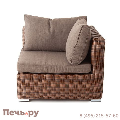 "Лунго" модуль диванный угловой с подушками, цвет коричневый фото 2