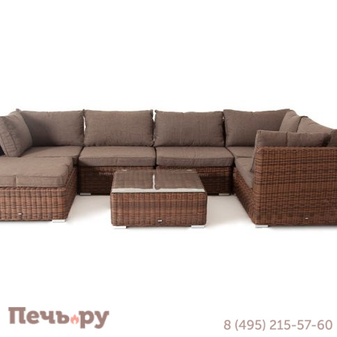 "Лунго" модуль диванный угловой с подушками, цвет коричневый фото 3
