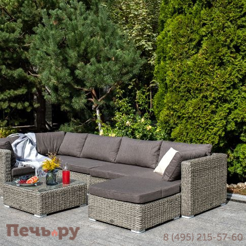 "Лунго" модуль диванный угловой с подушками, цвет серый (гиацинт) фото 4