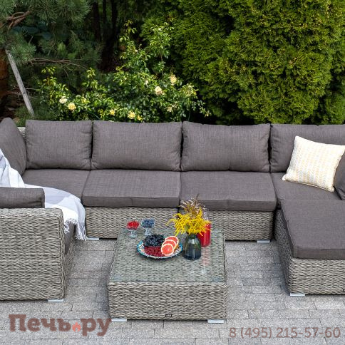 "Лунго" модуль диванный угловой с подушками, цвет серый (гиацинт) фото 7