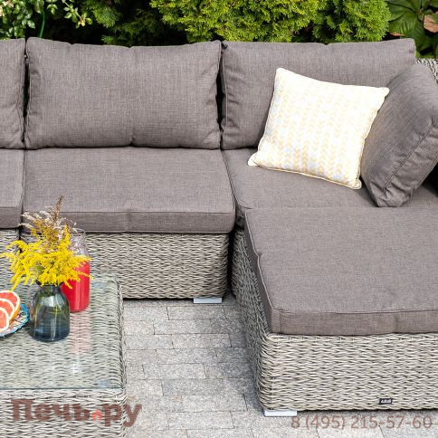 "Лунго" модуль диванный угловой с подушками, цвет серый (гиацинт) фото 8