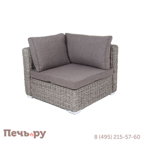 "Лунго" модуль диванный угловой с подушками, цвет серый (гиацинт) фото