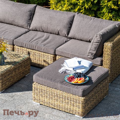 "Лунго" модуль диванный угловой с подушками, цвет соломенный (гиацинт) фото 10