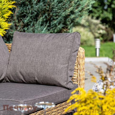 "Лунго" модуль диванный угловой с подушками, цвет соломенный (гиацинт) фото 12