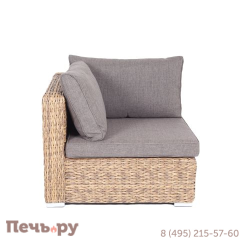 "Лунго" модуль диванный угловой с подушками, цвет соломенный (гиацинт) фото 2