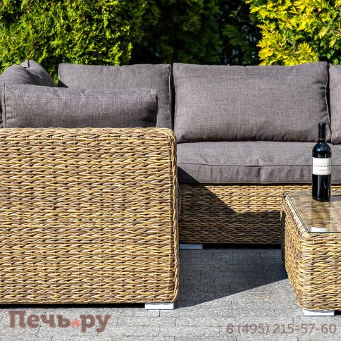 "Лунго" модуль диванный угловой с подушками, цвет соломенный (гиацинт) фото 5