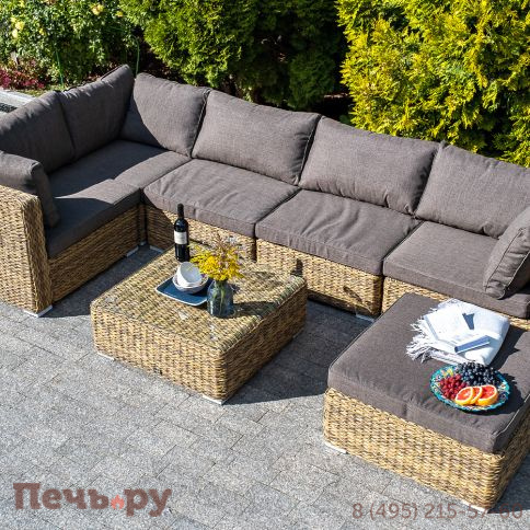 "Лунго" модуль диванный угловой с подушками, цвет соломенный (гиацинт) фото 8