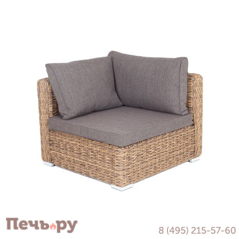 "Лунго" модуль диванный угловой с подушками, цвет соломенный (гиацинт) фото