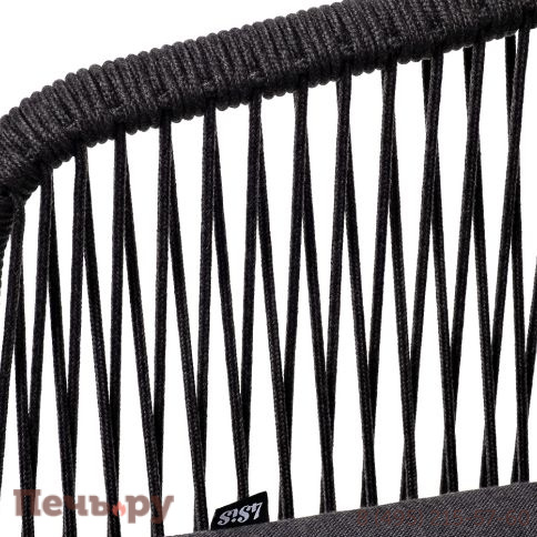 "Марсель" стул плетеный из роупа, каркас алюминий темно-серый (RAL7024) муар, роуп темно-серый круглый, ткань темно-серая 027 фото 4