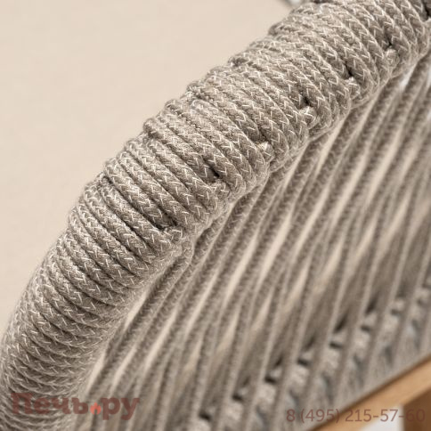 4SIS "Марсель" стул плетеный из роупа, основание дуб, роуп серый меланж круглый, ткань бежевая 052 фото 5