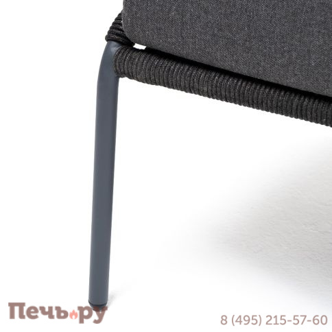 "Милан" диван 2-местный плетеный из роупа, каркас алюминий темно-серый (RAL7024) муар, роуп темно-серый круглый, ткань темно-серая 027 фото 10