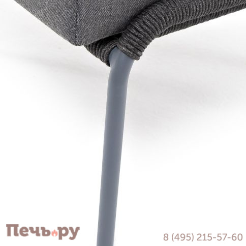 "Милан" кресло плетеное из роупа, каркас алюминий темно-серый (RAL7024) муар, роуп темно-серый круглый, ткань темно-серая 027 фото 8