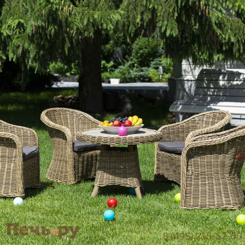 Равенна 4SiS кофейный стол из искусственного ротанга, цвет соломенный фото 10