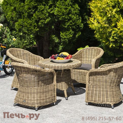 Равенна 4SiS кофейный стол из искусственного ротанга, цвет соломенный фото 5