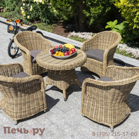 Равенна 4SiS кофейный стол из искусственного ротанга, цвет соломенный фото 6