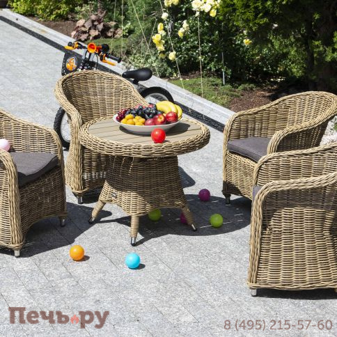 Равенна 4SiS кофейный стол из искусственного ротанга, цвет соломенный фото 7