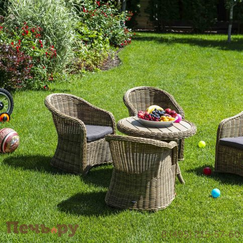 Равенна 4SiS кофейный стол из искусственного ротанга, цвет соломенный фото 9