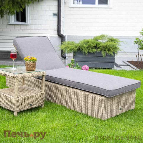 "Рим" комплект шезлонг со столиком, цвет коричневый фото