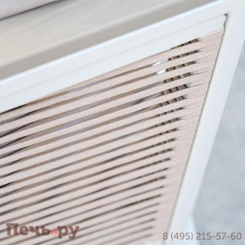 "Сан Ремо" кресло плетеное из роупа садовое, каркас алюминий белый, роуп бежевый, ткань бежевая фото 12