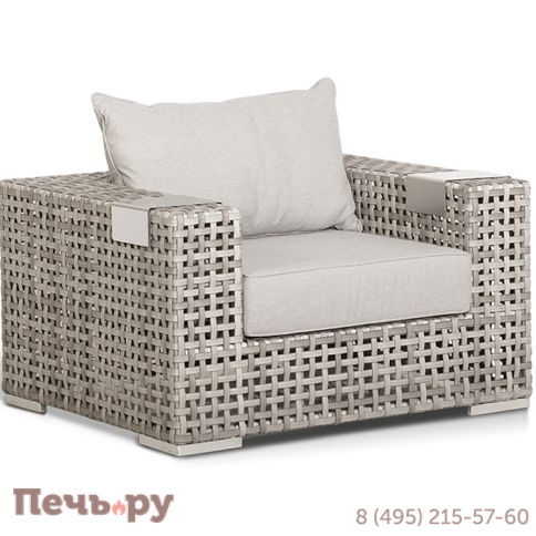 Кресло из искусственного ротанга 4SiS Тито, цвет серый фото