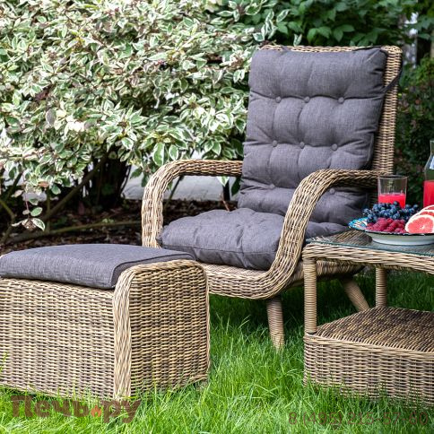 "Толедо" кресло плетеное с подушками, цвет соломенный фото 12