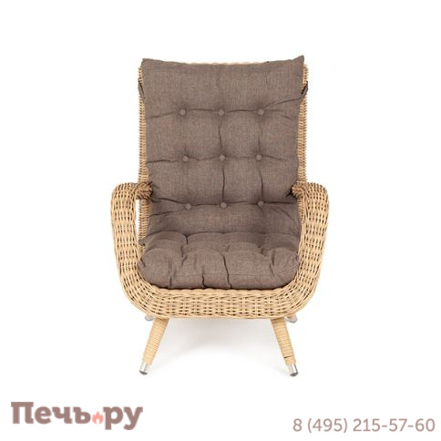 "Толедо" кресло плетеное с подушками, цвет соломенный фото 2
