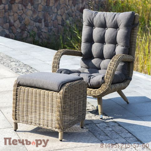"Толедо" кресло плетеное с подушками, цвет соломенный фото 7