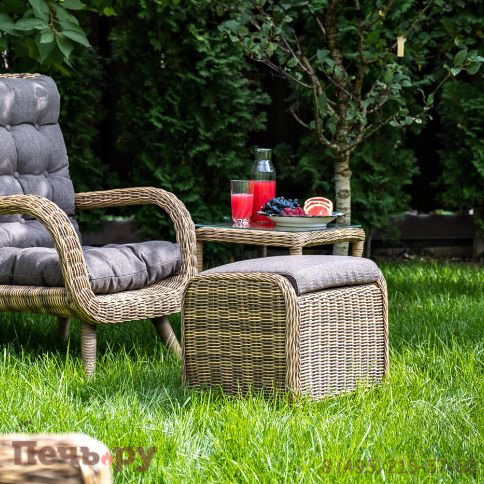 "Толедо" кресло плетеное с подушками, цвет соломенный фото 9