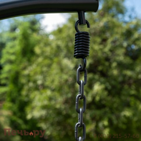 "Венеция" подвесное кресло-кокон из искусственного ротанга, цвет серый с бежевой подушкой фото 10