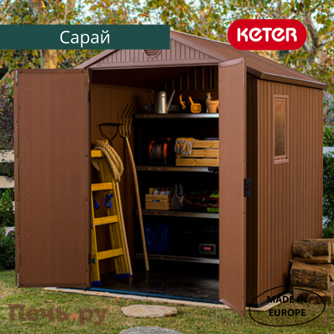 Сарай Keter "Дарвин 6х6" (размеры 183 х 182 см), коричневый фото 11