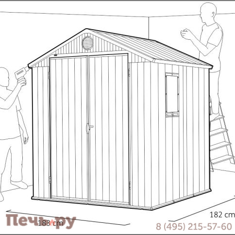 Сарай Keter "Дарвин 6х6" (размеры 183 х 182 см), коричневый фото 13