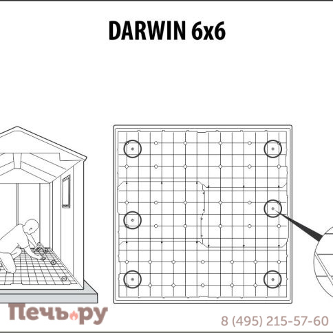 Сарай Keter "Дарвин 6х6" (размеры 183 х 182 см), коричневый фото 14