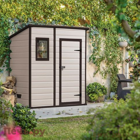 Сарай Gardeck "Манор Пент 6x4" (размеры 175 x 103 см), бежевый фото 2