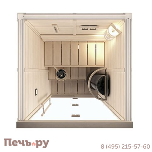 Сауна в сборе Sawo 1414 (1,4м Х 1,4м, кедр, полностью стеклянная стена, дизайн Wave) фото 4