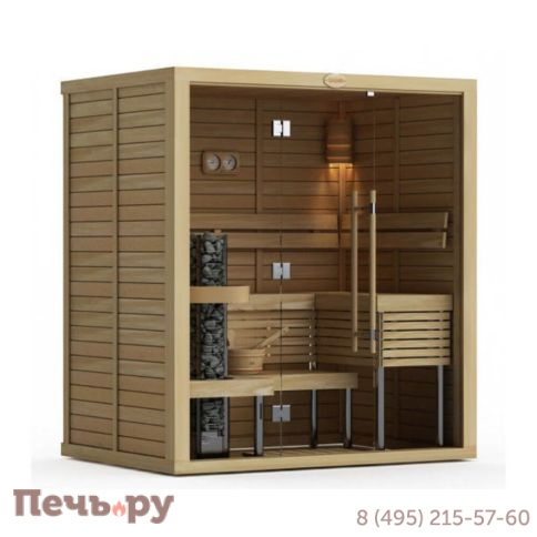 Сауна в сборе Sawo 1420ML-CD-G (1,4м Х 2м, кедр, полностью стеклянная стена, дизайн Classic) фото