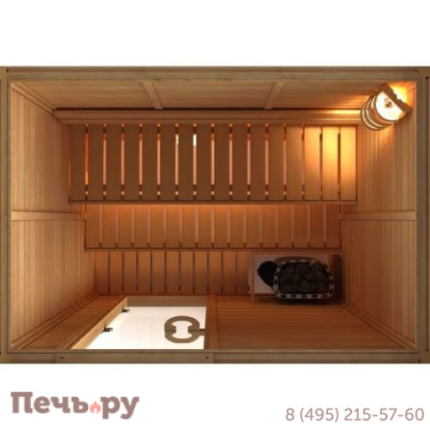 Сауна в сборе Sawo 1616LAC-CD (1.6м Х 1.6м, кедр,без оборудования и аксессуаров, дизайн Classic, левая) фото 2