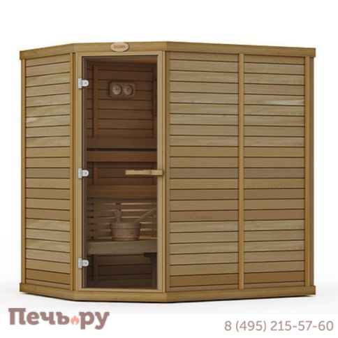 Сауна в сборе Sawo 1616LAC-CD (1.6м Х 1.6м, кедр,без оборудования и аксессуаров, дизайн Classic, левая) фото