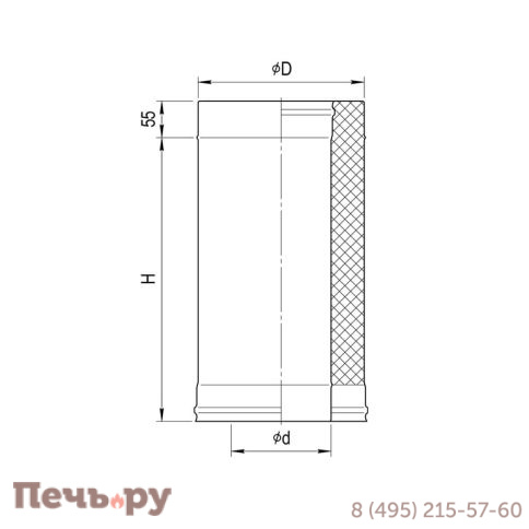 Сэндвич 0,5 м Феррум BlackSide черный (AISI 430/ 0.8) фото 4
