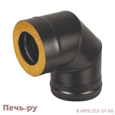 Сэндвич-колено Везувий Black (AISI 430/0,5мм + Оц.) 90* 3 секции фото
