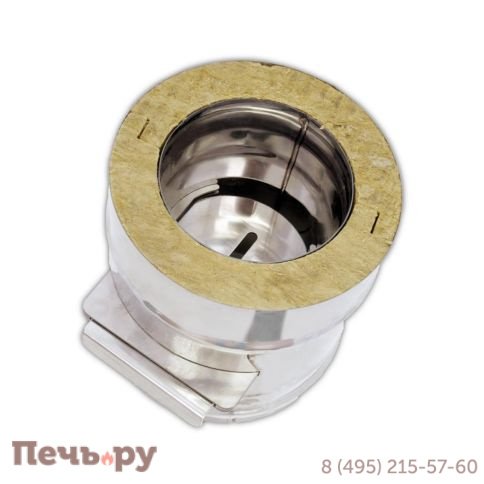 Сэндвич-шибер задвижка Везувий (AISI 430/0,8мм) L-0,2м (изоляция 30) фото 7