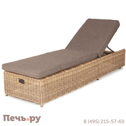 Шезлонг 4SiS Рим с подушкой, цвет соломенный фото 3
