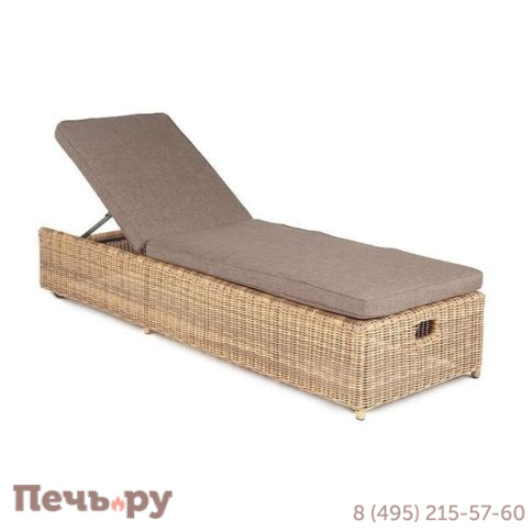 Шезлонг 4SiS Рим с подушкой, цвет соломенный фото
