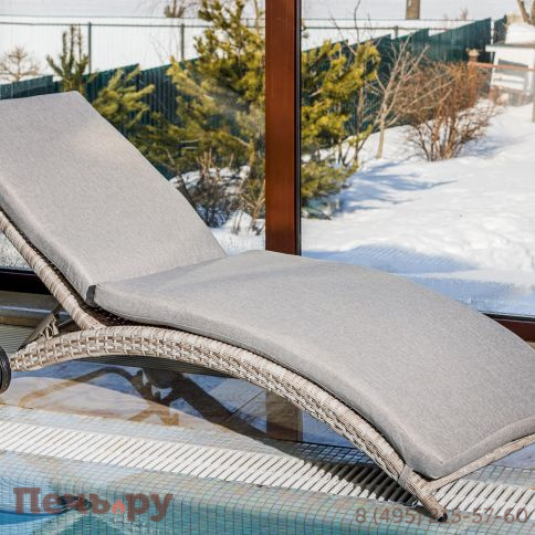 Шезлонг AGATA бежевый с матрасом фото 3
