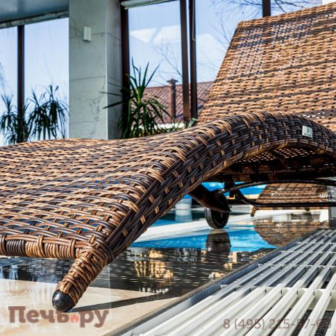 Шезлонг AGATA коричневый без матраса фото 5