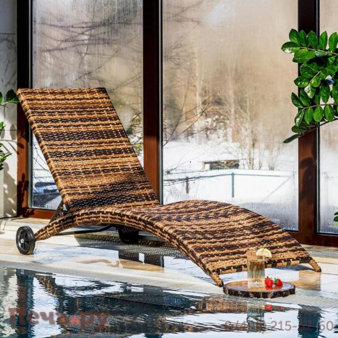 Шезлонг AGATA коричневый без матраса фото