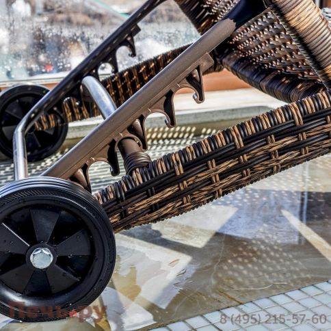 Шезлонг AGATA коричневый с матрасом фото 10