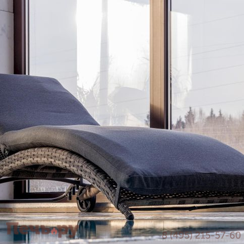 Шезлонг AGATA серый с матрасом фото 2