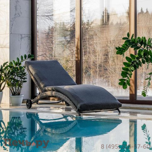Шезлонг AGATA серый с матрасом фото